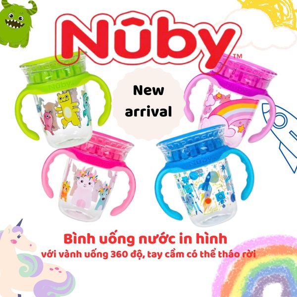 Nuby Cốc tập uống 360 độ bằng nhựa Tritan cho bé dung tích 240ml 10735 