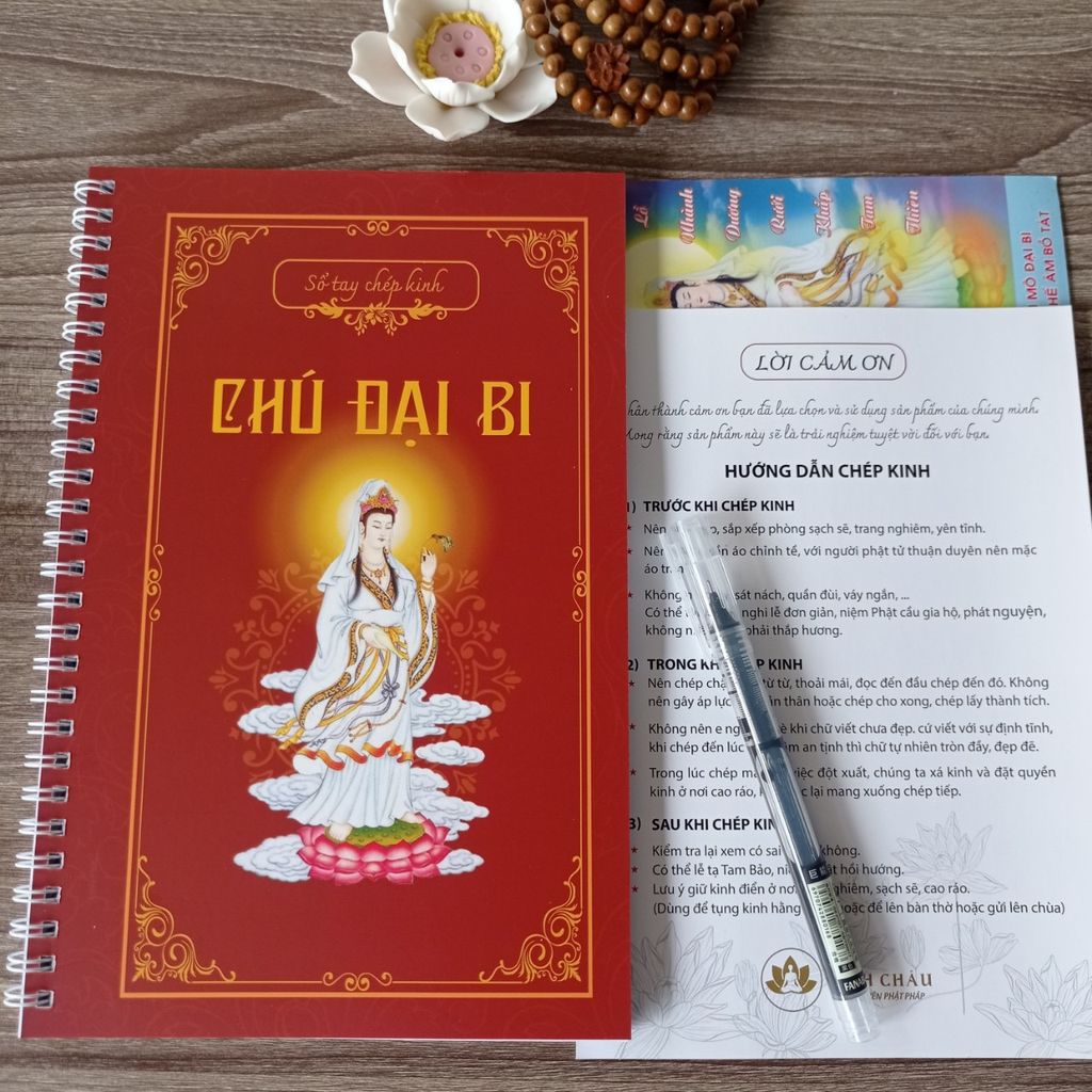 Combo 3 cuốn Sổ chép kinh Địa tạng, Chú đại bi, Kinh Sám hối phiên bản cao cấp in mờ tiếng việt (tái bản mới)