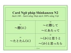 Thẻ Flashcard Ngữ Pháp Shinkanzen N2