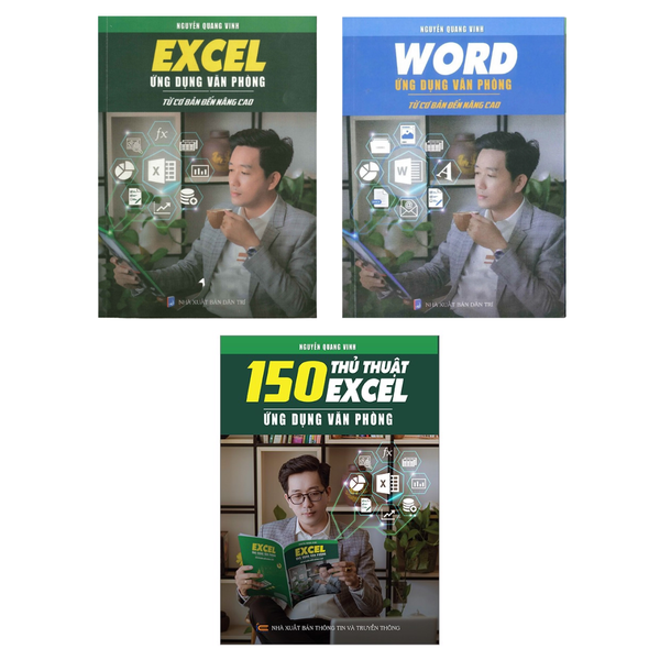 Combo 3 Sách Word Và Excel Và 150 Thủ Thuật Ứng Dụng Văn Phòng Từ Cơ Bản Đến Nâng Cao
