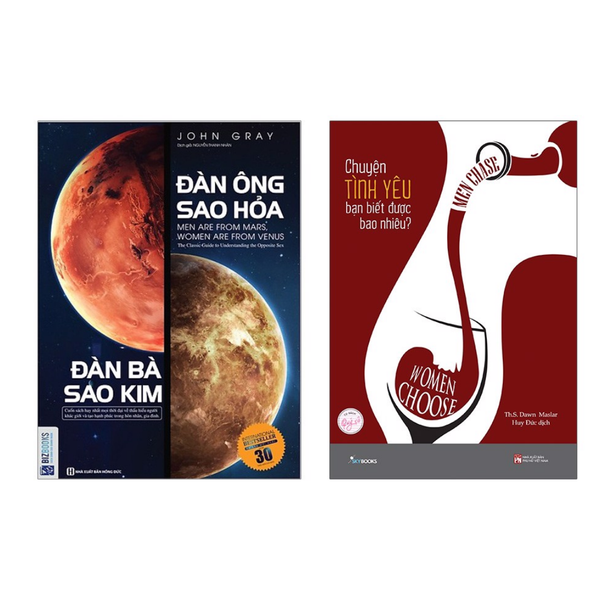 Combo Sách Đàn Ông Sao Hỏa Đàn Bà Sao Kim + Chuyện Tình Yêu Bạn Biết Được Bao Nhiêu