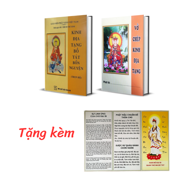 Combo 2 Cuốn Kinh và Vở Chép Kinh Địa Tạng (Tặng kèm tờ Chú Đại Bi)
