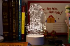 Đèn led khắc tượng Địa Tạng Vương Bồ Tát để bàn trang trí