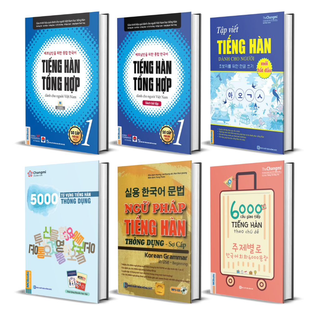 Combo Sách Học Tiếng Hàn Dành Cho Người Mới Bắt Đầu (Tặng kèm bút luyện viết)