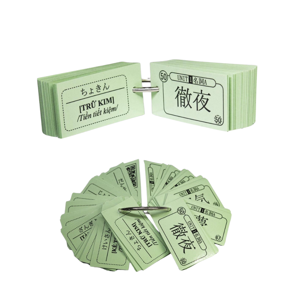 Túi Thẻ Flashcard N3 mimikara oboeru cắt sẵn (ép plastic)