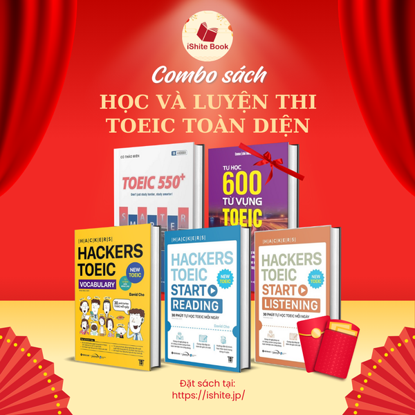 Combo sách: Hacker Toeic (Bộ 3 Tập) + Tự Học 600 Từ Vựng Toeic + Toeic 550 + Sách luyện toeic 2 kỹ năng reading & listening 2024
