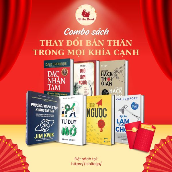 Combo sách ( Đắc Nhân Tâm + Đạo Làm Người + Kỹ thuật hack Thời Gian + Phương Pháp Học Tập Không Giới Hạn + Tư Duy Mở + Tư Duy Ngược + Làm Ra Làm Chơi Ra Chơi )