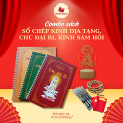 Combo 3 cuốn Sổ chép kinh Địa tạng, Chú đại bi, Kinh Sám hối phiên bản cao cấp in mờ tiếng việt (tái bản mới)