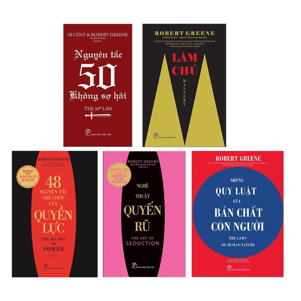 Combo sách:  Nguyên Tắc 50 - Không Sợ Hãi + Làm Chủ + 48 Nguyên Tắc Chủ Chốt Của Quyền Lực + Nghệ Thuật Quyến Rũ + Những Quy Luật Của Bản Chất Con Người