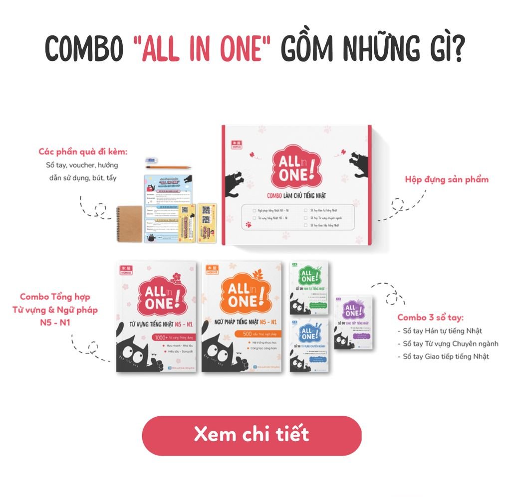 Combo làm chủ tiếng Nhật N5-N1 ALL IN ONE