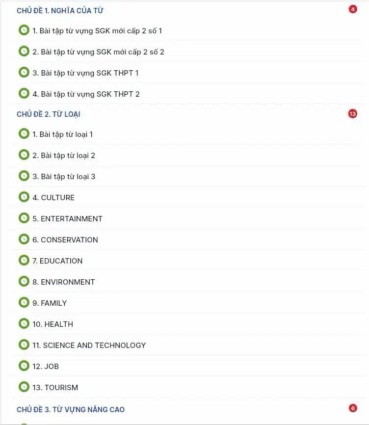 BỘ TỔNG ÔN TỪ VỰNG TIẾNG ANH (tặng kèm Video bài giảng + chữa bài chi tiết)