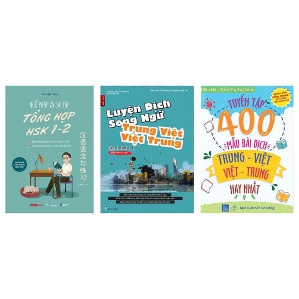 Combo sách: Ngữ Pháp Và Bài Tập Tổng Hợp HSK 1-2 + Luyện Dịch Song Ngữ Việt Trung - Trung Việt (Biên Soạn Theo New Hsk 9 Cấp) Tập 1 Từ Hsk1-Hsk4 + Tuyển tập 400 mẫu bài dịch Trung – Việt