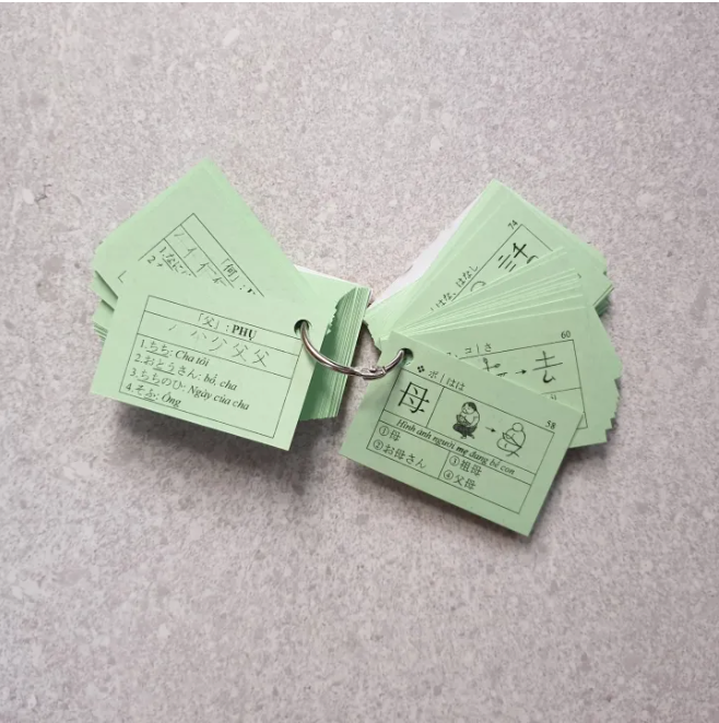 Thẻ Flashcard kanji N5 (1 xâu)