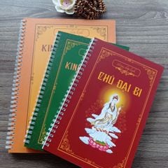 Combo 3 cuốn Sổ chép in mờ cao cấp + Đèn led khắc tượng Địa Tạng Vương Bồ Tát ( Tặng kèm vòng trầm và bút )