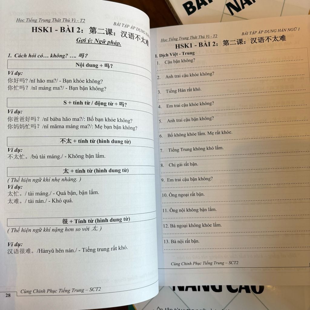 Bài tập hán ngữ nâng cao tập 1