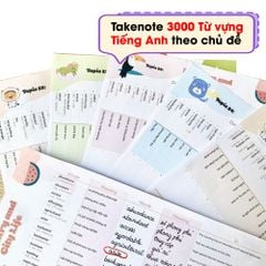 Set 150 tờ TAKENOTE 3000 từ vựng Tiếng Anh theo chủ đề thông dụng nhất