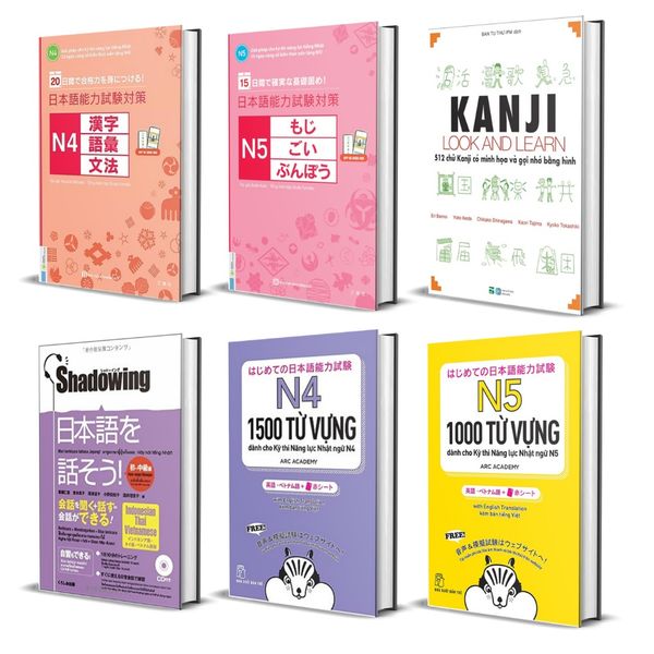 Combo Sách Tổng ôn kiến thức N5-N4