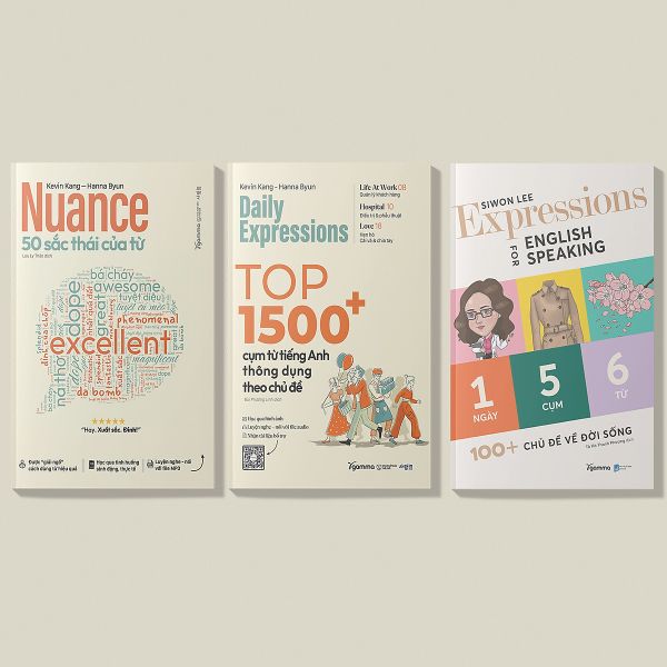 Combo Học Từ Vựng : 50 Sắc Thái Của Từ + Top 1500+ Cụm Từ Tiếng Anh Thông Dụng + 1 Ngày 5 Cụm 6 Từ