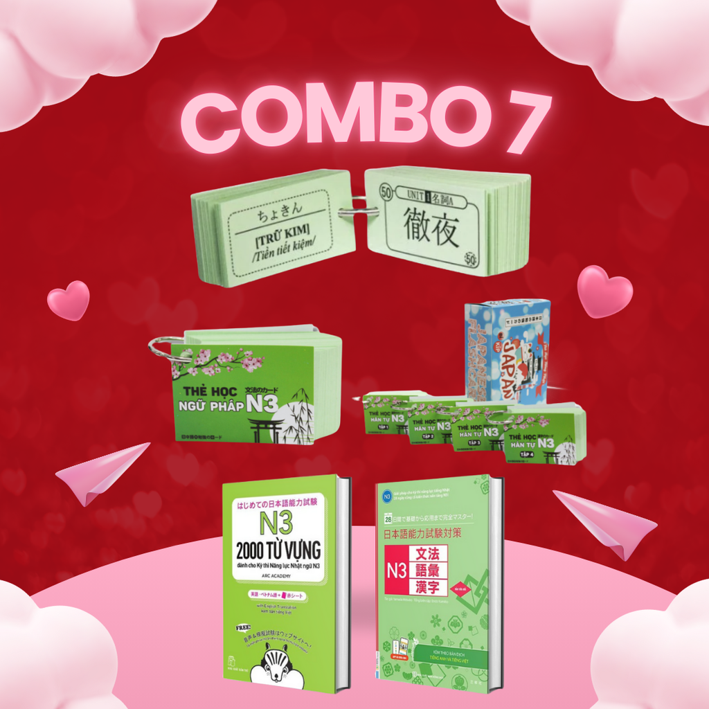 Combo thẻ Fashcard + Sách tổng ôn N3