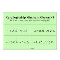 Thẻ Flashcard Mimikara Oboeru Ngữ pháp N3