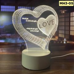 Đèn LED 3D trang trí phòng ngủ nhiều mẫu khác nhau quà lưu niệm quà sinh nhật