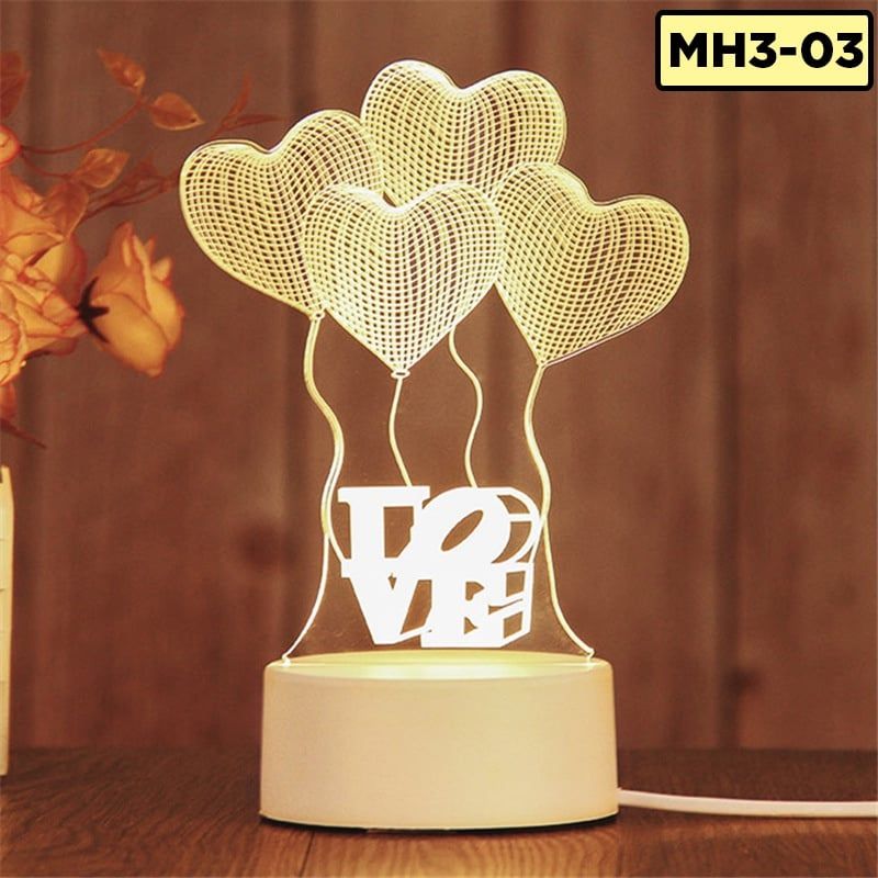 Đèn LED 3D trang trí phòng ngủ nhiều mẫu khác nhau quà lưu niệm quà sinh nhật