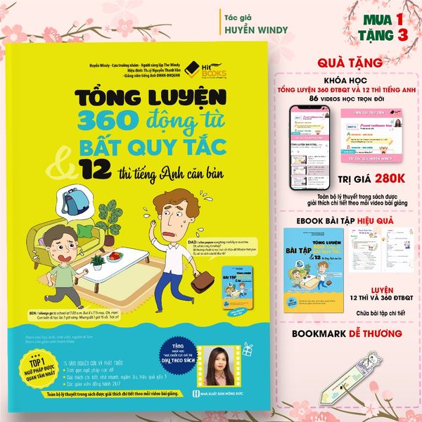 Tổng Luyện 360 Động Từ Bất Quy Tắc và 12 Thì Tiếng Anh KÈM KHOÁ HỌC HITBOOKS