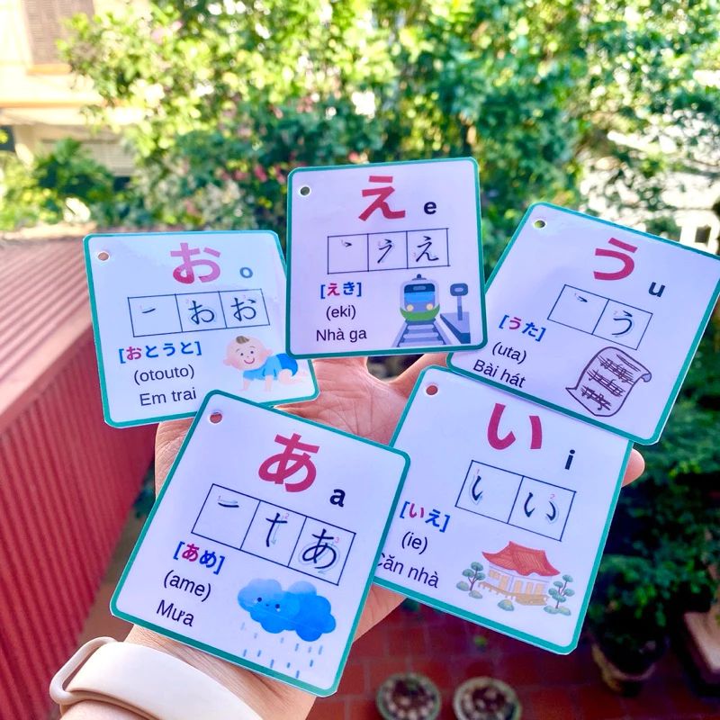 Bộ thẻ học bảng chữ cái Tiếng Nhật Higarana và Katakana cho người mới bắt đầu- Có cách viết