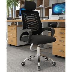 Ghế Văn Phòng Lưng Xương Cá Tựa Đầu Chân Xoay Gx410
