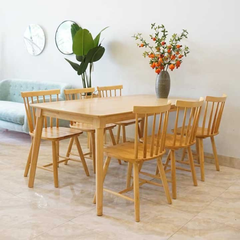 Bộ Bàn Ghế Ăn 7 Nan 6 ghế