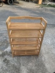 Kệ Dép Gỗ Cao su 5 tầng khung thẳng