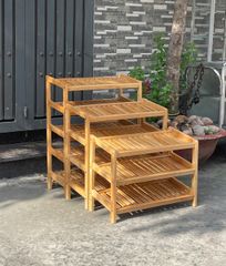 Kệ Dép Gỗ Cao su 5 tầng