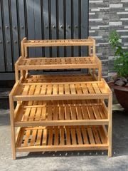Kệ Dép Gỗ Cao su 5 tầng