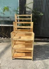 Kệ Sách Gõ Cao Su 3 tầng rộng 65cm