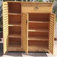 tủ giày gỗ cao su thoáng khí 3 ngăn