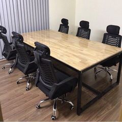 Bàn Phòng Họp, Bàn Nhóm Gỗ Cao Su 2m4