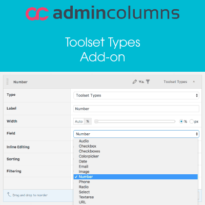  Admin Columns Pro Toolset Types Addon 