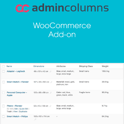  Admin Columns Pro WooCommerce Addon 