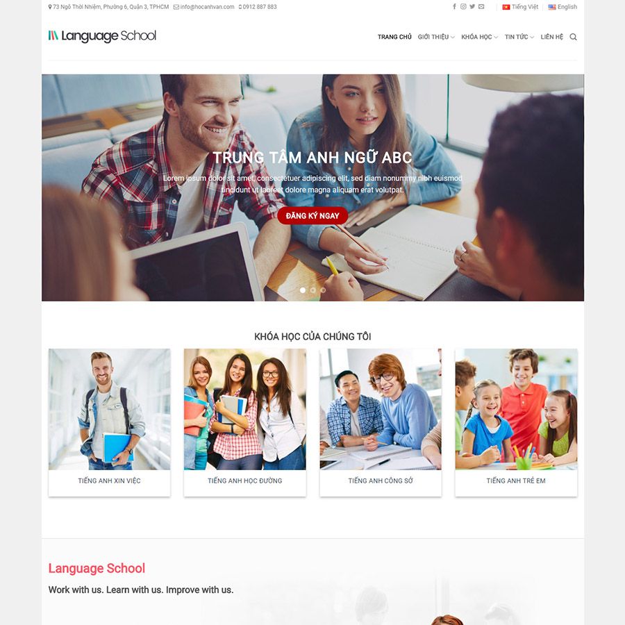  Theme Wordpress Trung Tâm Anh Ngữ 