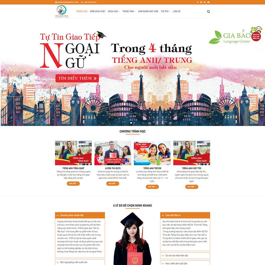  Theme Wordpress Trung Tâm Tiếng Anh 