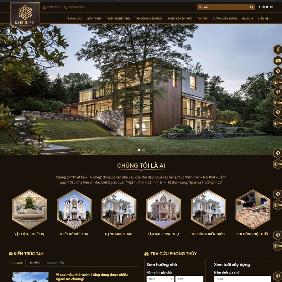  Theme Wordpress Thiết Kế Biệt Thự 02 