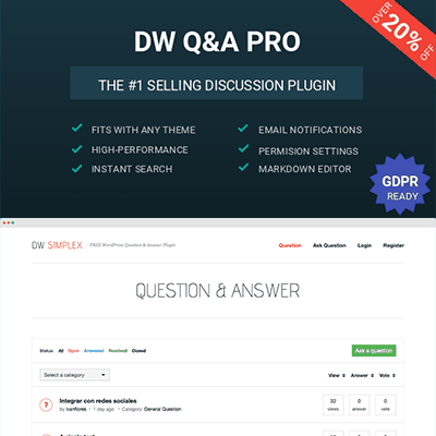  DW Question & Answer Pro – WordPress Plugin 