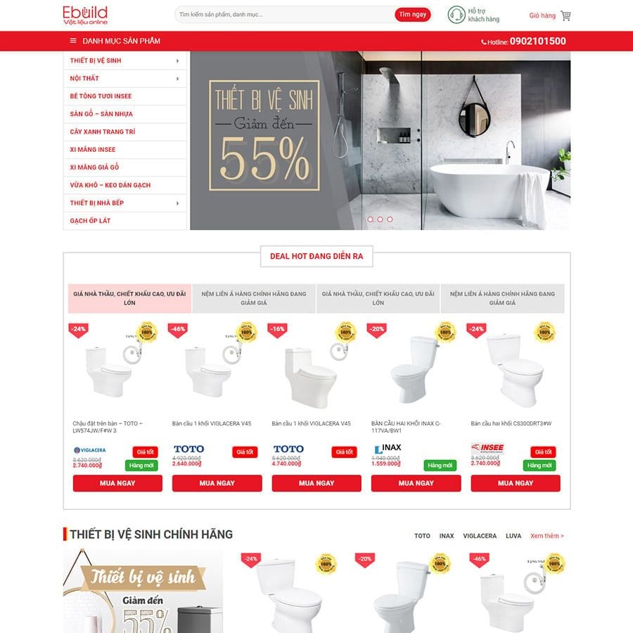  Theme Wordpress Flatsome Bán Thiết Bị Vệ Sinh 