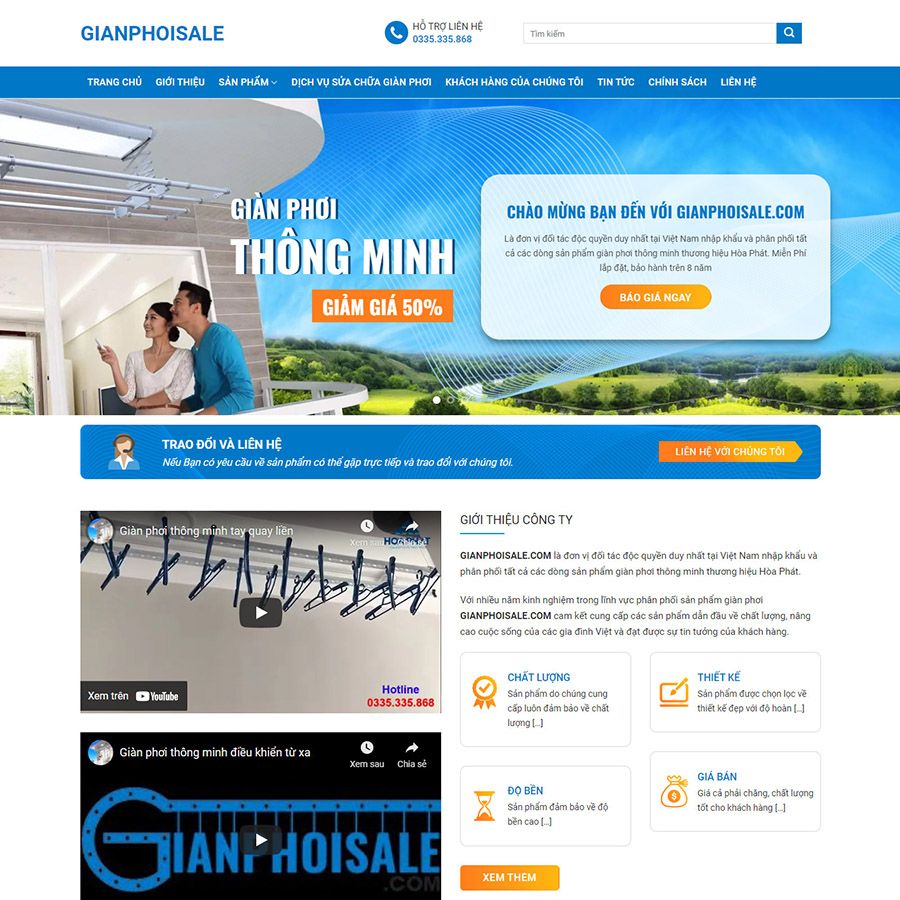  Theme Wordpress Bán Giàn Phơi 