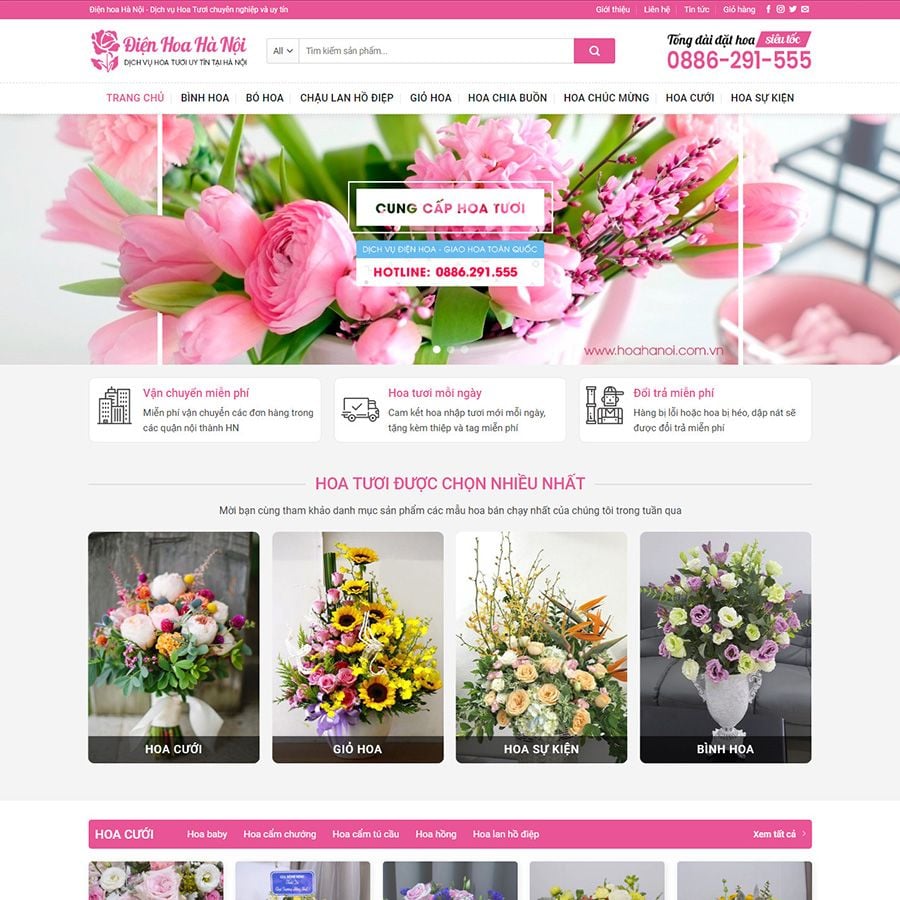  Theme Wordpress Bán Hoa Tươi 01 