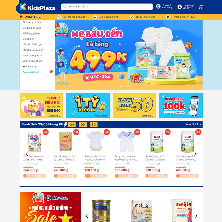  Theme Wordpress Đồ Em Bé Kid Plaza 