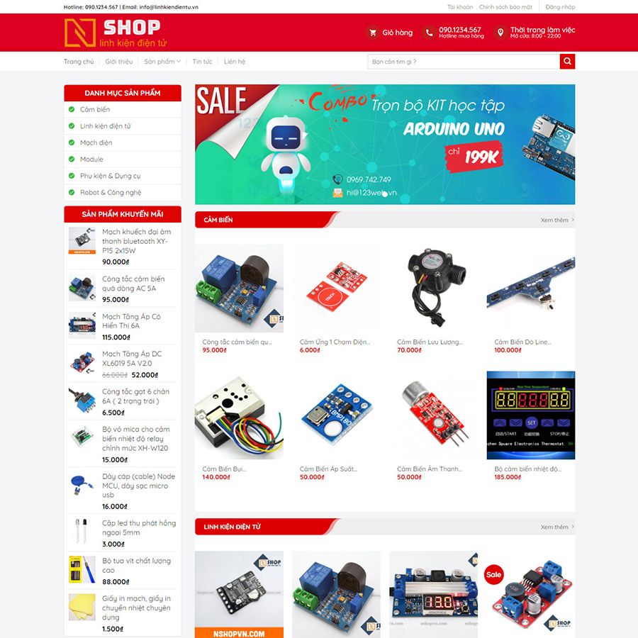  Theme Wordpress Bán Linh Kiện 01 