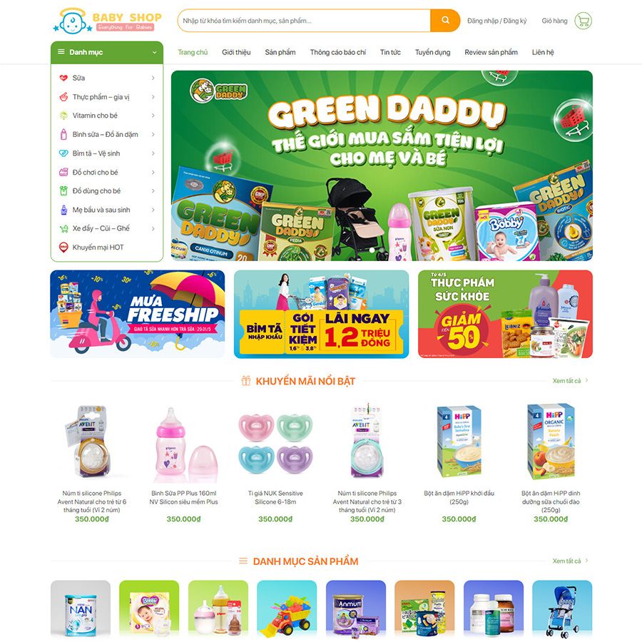  Theme Wordpress Mẹ Và Bé 01 