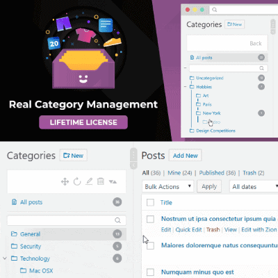  WordPress Real Category Management: Content Management in Category Folders with WooCommerce Support 
