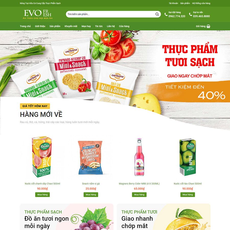  Theme Wordpress Thực Phẩm 02 